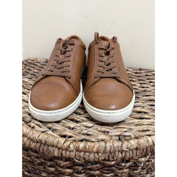 Allen Edmonds “COURTSIDE” Men’s Size 9 D Low-Top Leather Walnut Sneakers nice main image 4